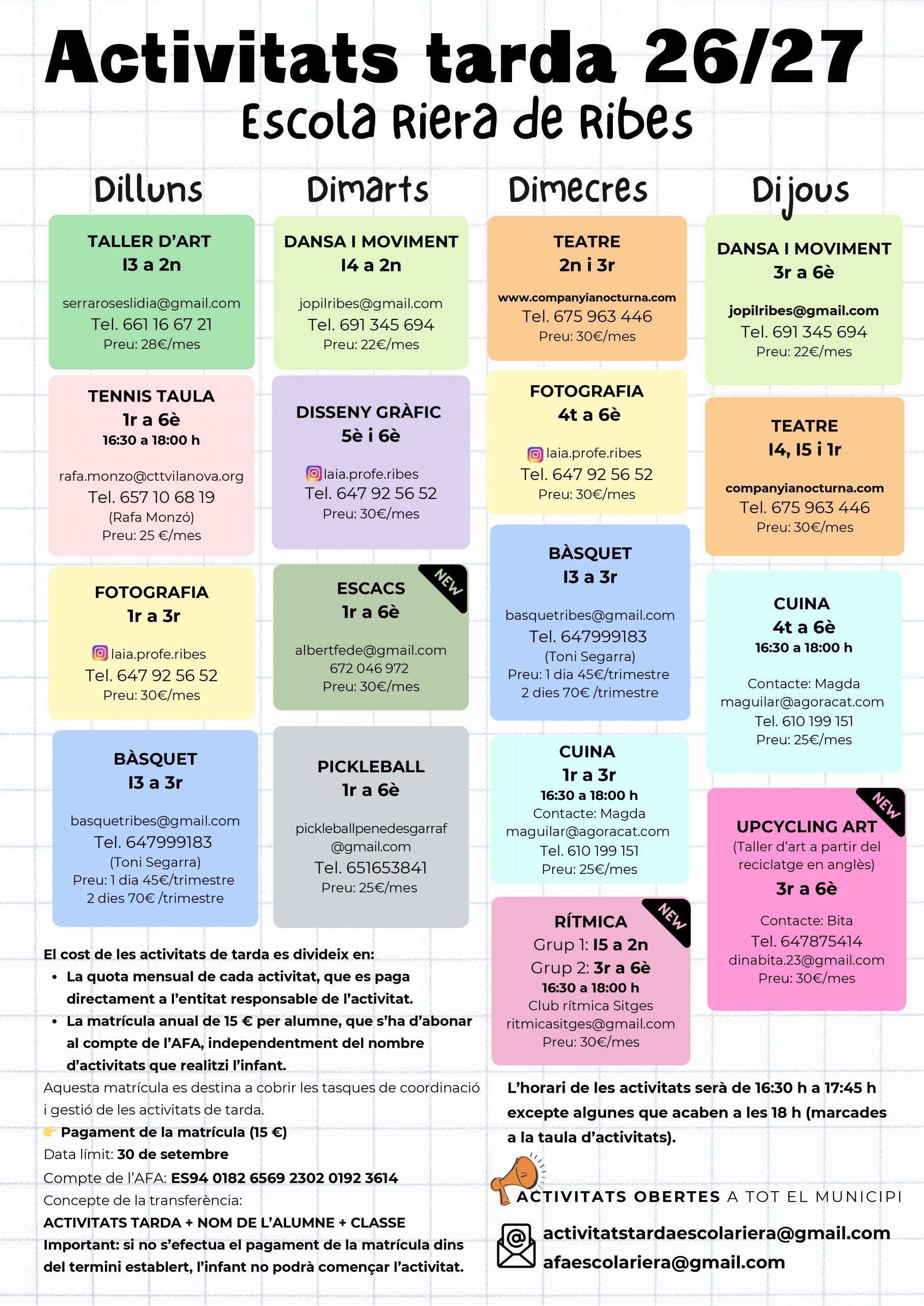 Activitats tarda 26_27 Cartell definitiu